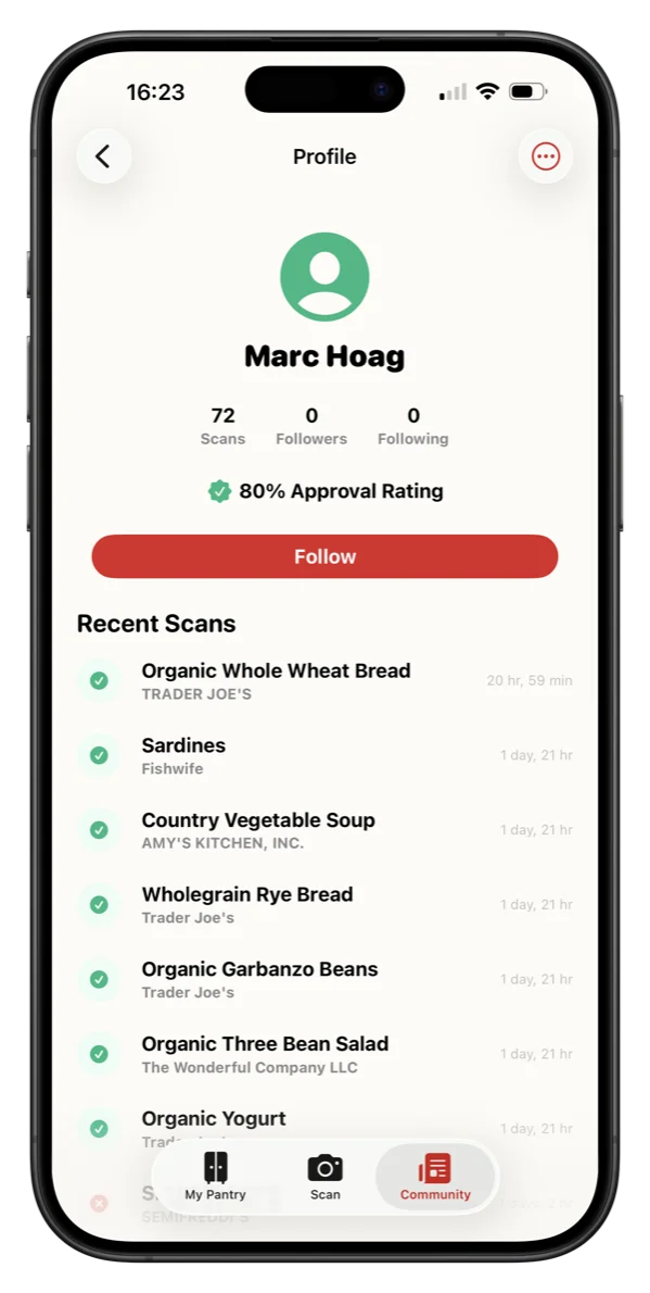 Public profile in the iOS app
